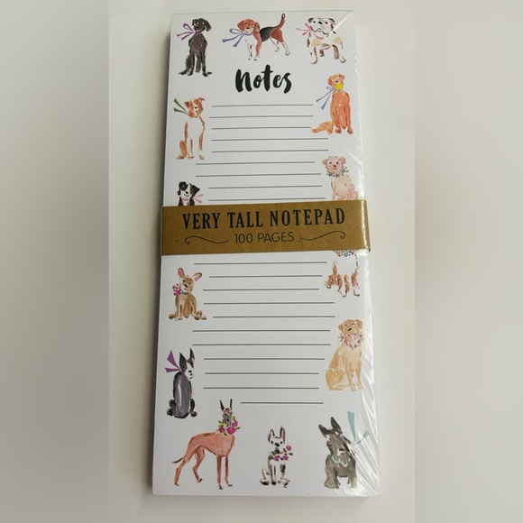 New Dog Notepad "Notes" Very Tall Notepad 100 Pages Magnet Eccolo - Picture 12 of 16